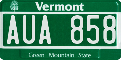 VT license plate AUA858