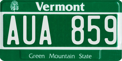 VT license plate AUA859
