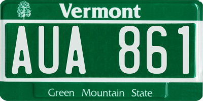VT license plate AUA861