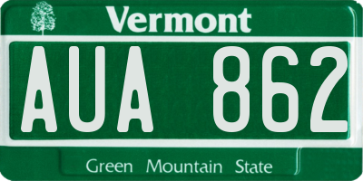 VT license plate AUA862