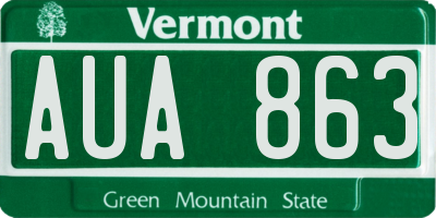 VT license plate AUA863