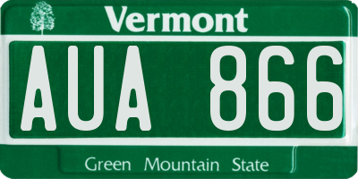 VT license plate AUA866