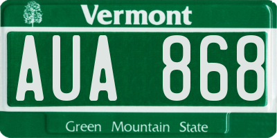 VT license plate AUA868