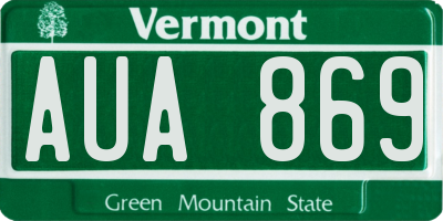 VT license plate AUA869