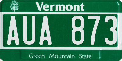 VT license plate AUA873