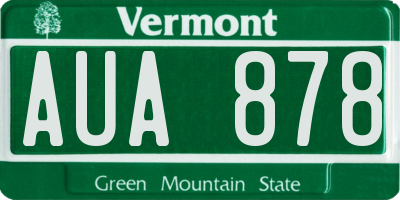 VT license plate AUA878