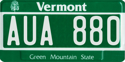 VT license plate AUA880