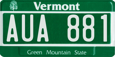 VT license plate AUA881