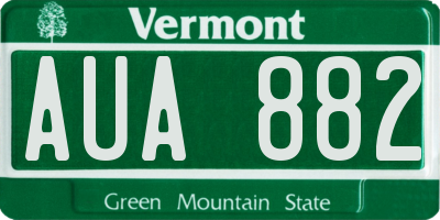 VT license plate AUA882