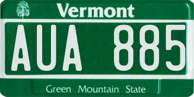 VT license plate AUA885