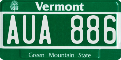 VT license plate AUA886