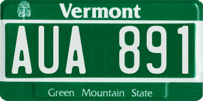 VT license plate AUA891
