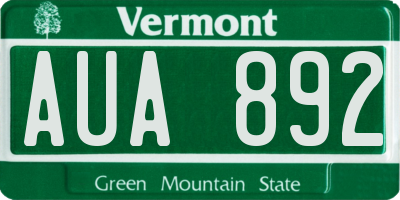 VT license plate AUA892