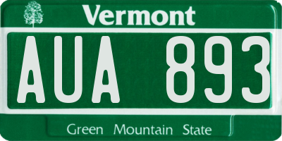 VT license plate AUA893