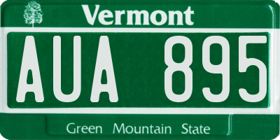 VT license plate AUA895