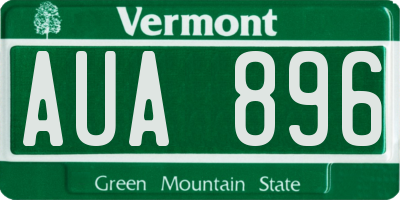 VT license plate AUA896