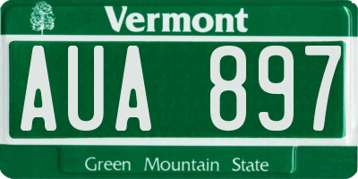 VT license plate AUA897