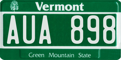 VT license plate AUA898