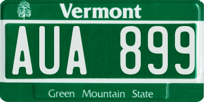 VT license plate AUA899