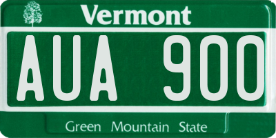 VT license plate AUA900