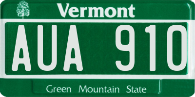VT license plate AUA910
