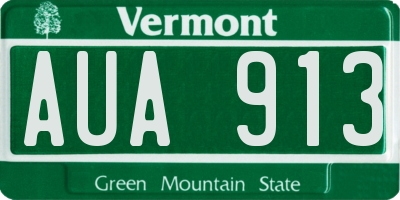 VT license plate AUA913