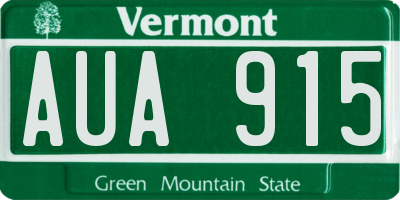 VT license plate AUA915