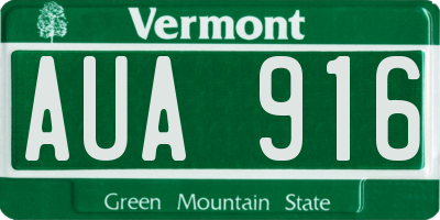 VT license plate AUA916
