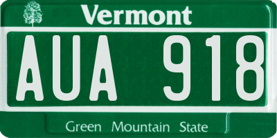 VT license plate AUA918