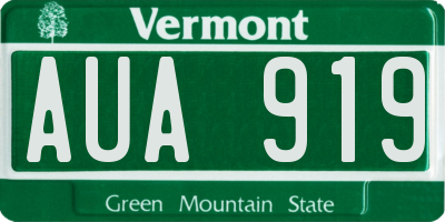 VT license plate AUA919