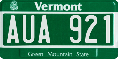 VT license plate AUA921