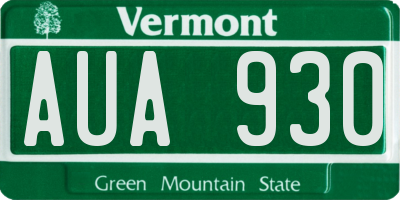 VT license plate AUA930
