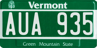 VT license plate AUA935