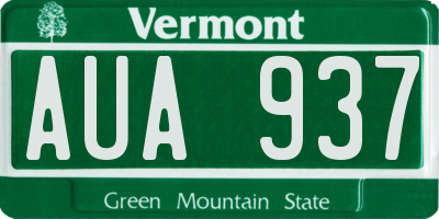 VT license plate AUA937