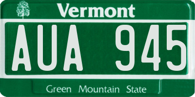 VT license plate AUA945