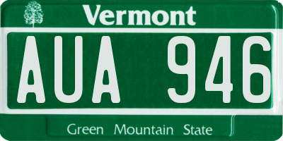 VT license plate AUA946