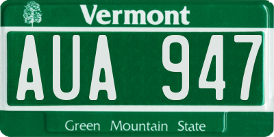 VT license plate AUA947