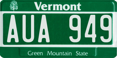 VT license plate AUA949