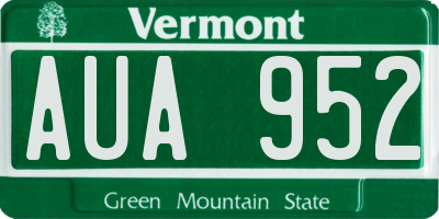 VT license plate AUA952
