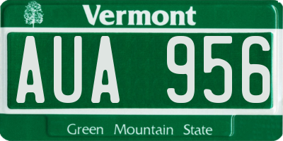 VT license plate AUA956
