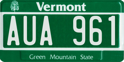VT license plate AUA961
