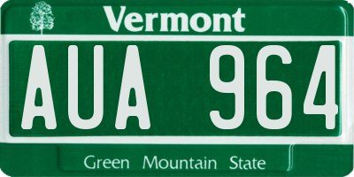 VT license plate AUA964