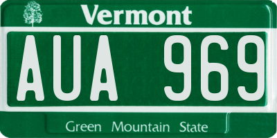 VT license plate AUA969