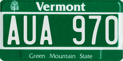 VT license plate AUA970