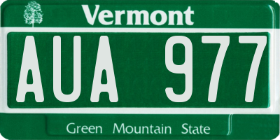VT license plate AUA977