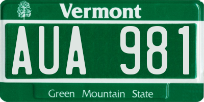 VT license plate AUA981
