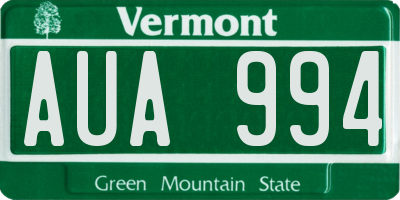 VT license plate AUA994