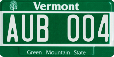 VT license plate AUB004