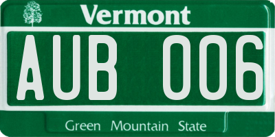 VT license plate AUB006
