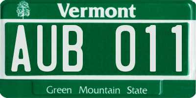 VT license plate AUB011